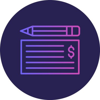 Banka Denetimi Satır Gradyan Çemberi Simgesi