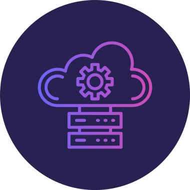 Bulut sunucu Satırı Gradyan Çemberi Simgesi