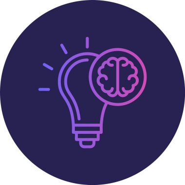 Yaratıcı Beyin Çizgisi Gradyan Çemberi Simgesi