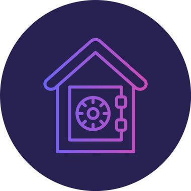 Ev Kasası Satırı Gradyan Çemberi Simgesi