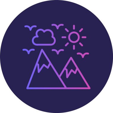 Dağ Çizgisi Eğim Çemberi Simgesi