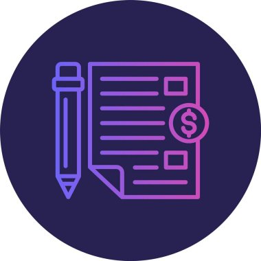 Ödenmiş Yazı Satırı Gradyan Çemberi Simgesi