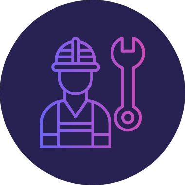 İşçi Çizgisi Gradyan Çemberi Simgesi