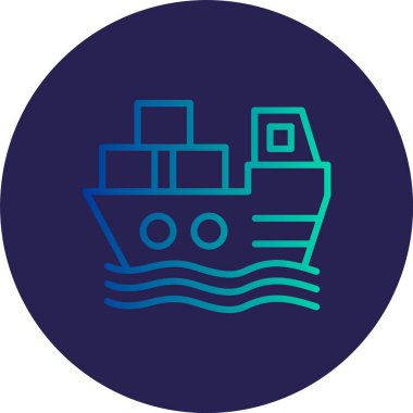 Kargo Çizgisi Gradyan Çemberi Simgesi