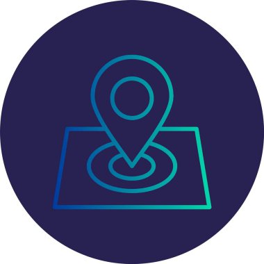 Yer İmi Satır Gradyan Çemberi Simgesi