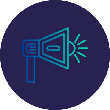 Megafon Satırı Gradyan Çemberi Simgesi