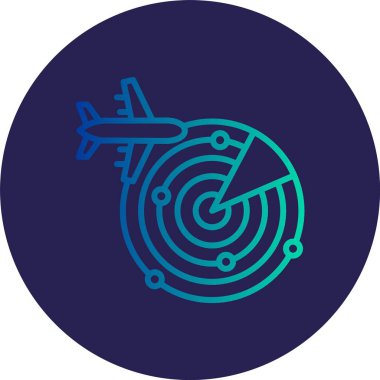 Radar Çizgisi Gradyan Çemberi Simgesi