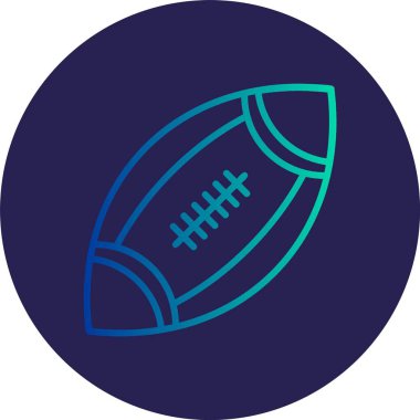 Rugby Top Çizgisi Gradyan Çemberi Simgesi