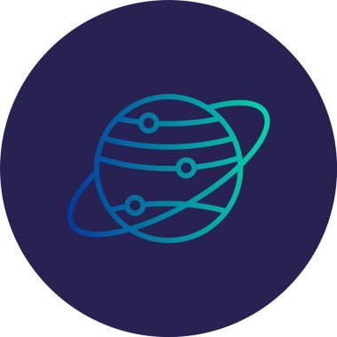 Satürn Çizgisi Gradyan Çemberi Simgesi