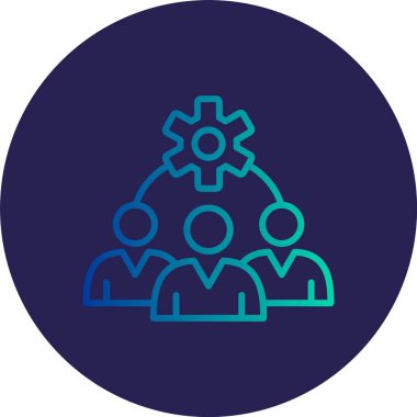 Takım Üyesi Satır Gradyan Çemberi Simgesi