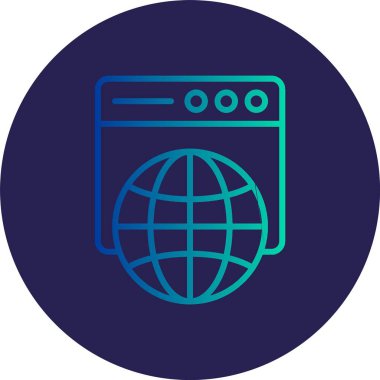 Web Sunucu Satırı Gradyan Çemberi Simgesi
