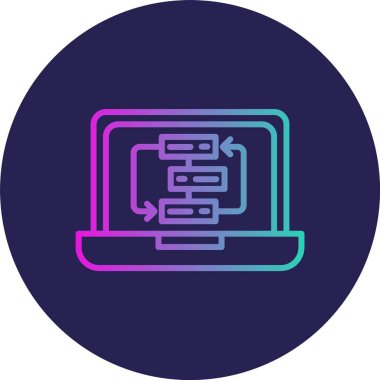 Birikmiş Satır Gradyan Çemberi Simgesi