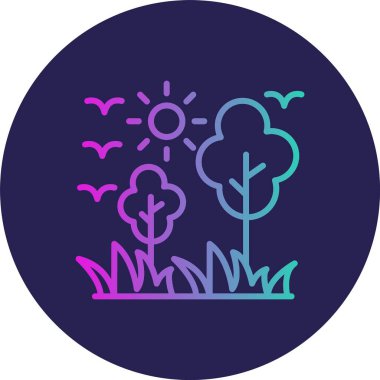 Doğa Çizgisi Gradyan Çemberi Simgesi