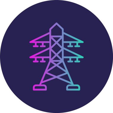 Güç Kulesi Çizgisi Gradyan Çemberi Simgesi