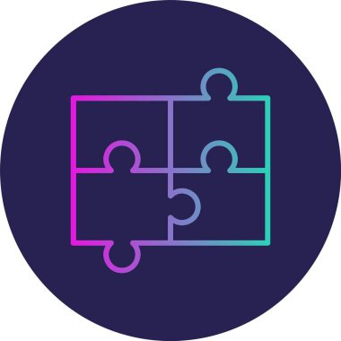 Bulmaca Satırı Gradyan Çemberi Simgesi