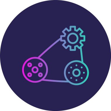 Zamanlama Kayışı Çizgisi Gradyan Çemberi Simgesi