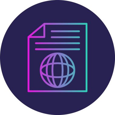 Web Belgesi Satırı Gradyan Çemberi Simgesi