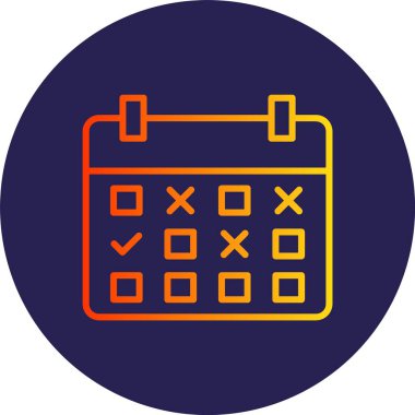 Takvim Olay Satırı Gradyan Çemberi Simgesi