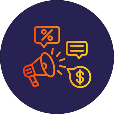 Promosyon Çizgisi Gradyan Çemberi Simgesi