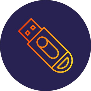 Başparmak Sürücü Satırı Gradyan Çemberi Simgesi