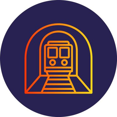 Tünel Çizgisi Gradyan Çemberi Simgesi