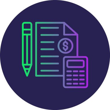 Muhasebe Satırı Gradyan Çemberi Simgesi