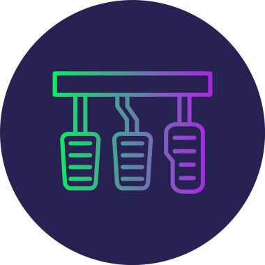 Araba Pedalları Çizgisi Gradyan Çemberi Simgesi