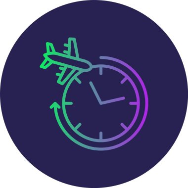 Saat Çizgisi Gradyan Çemberi Simgesi