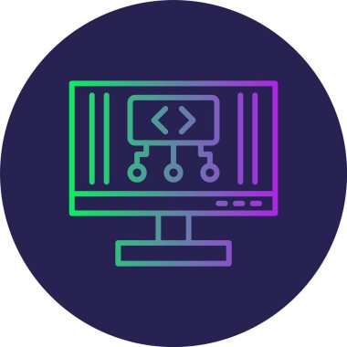 Kod Satırı Gradyan Çemberi Simgesi