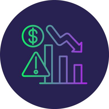 Kriz Çizgisi Gradyan Çemberi Simgesi