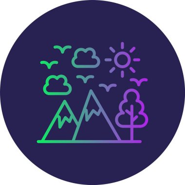 Gökyüzü Çizgisi Gradyan Çemberi Simgesi