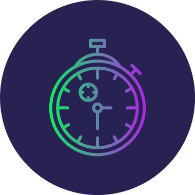 Stopclock Line Gradient Circle Icon clipart