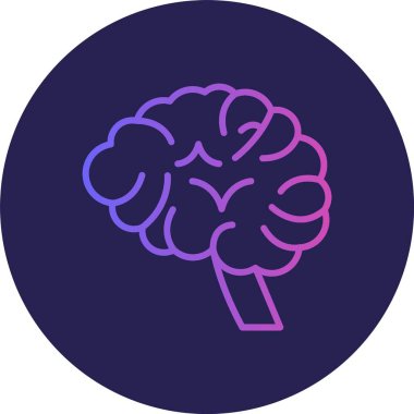 Beyin Çizgisi Gradyan Çemberi Simgesi