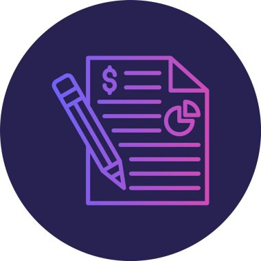 İş Raporu Çizgisi Gradyan Çemberi Simgesi