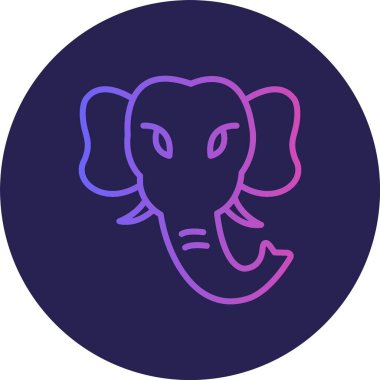 Fil Hattı Gradyan Çemberi Simgesi