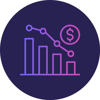 Büyüme Çizgisi Gradyan Çemberi Simgesi