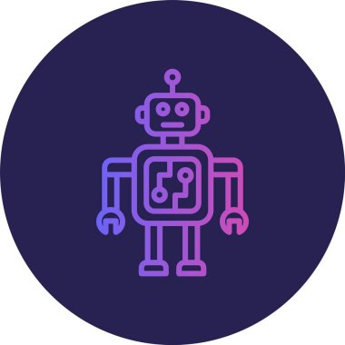 Robot Çizgisi Gradyan Çemberi Simgesi