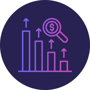 Gelir Çizgisi Gradyan Çemberi Simgesi