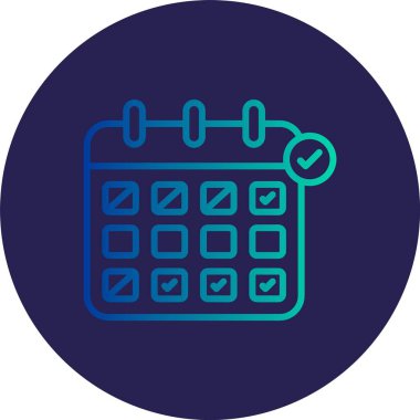 Randevu Satırı Gradyan Çemberi Simgesi