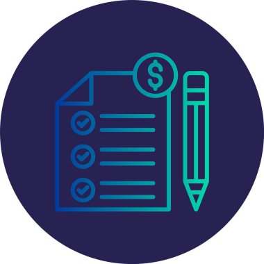 Kontrol Listesi Gradyan Çemberi Simgesi