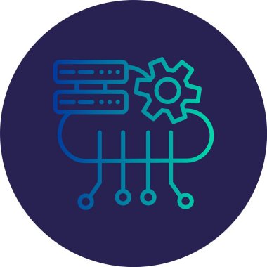 Bulut Hesaplama Satırı Gradyan Çemberi Simgesi