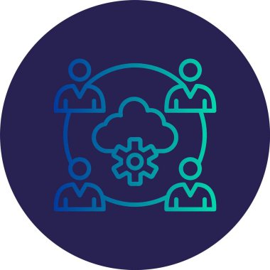 Bulut Çizgisi Gradyan Çemberi Simgesi