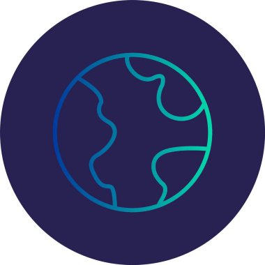 Dünya Çizgisi Gradyan Çemberi Simgesi