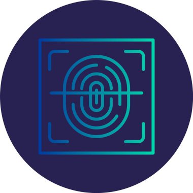 Parmak izi Tarayıcı Satırı Gradyan Çemberi Simgesi