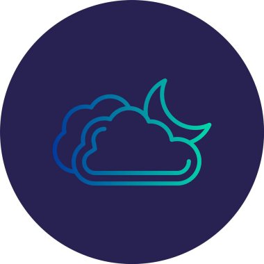 Ay Çizgisi Gradyan Çemberi Simgesi