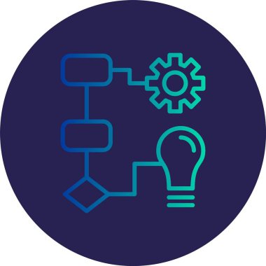 Çalışma Akışı Çizgisi Gradyan Çemberi Simgesi