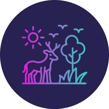 Hayvan Çizgisi Gradyan Çemberi Simgesi