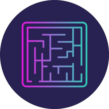 Maze Satır Gradyan Çemberi Simgesi