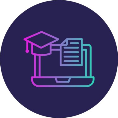 Çevrimiçi Öğrenme Satırı Gradyan Çemberi Simgesi