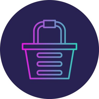 Alışveriş Sepeti Hattı Gradyan Çemberi Simgesi